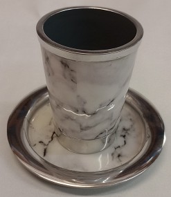 Kiddush cup with saucer marble