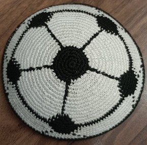 White knitted football kippah 