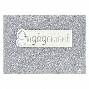 Mazel Tov On Your Engagement  (silver glitter)